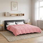vidaXL Duvet d'été simple Matelassé Rose 240 x 260 cm Microfibre