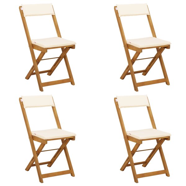 vidaXL Chaises de bistrot d'extérieur 4 pc Crème blanc