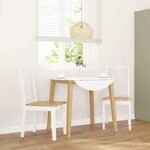 vidaXL Chaises à manger 2 Pièces blanc bois massif caoutchouc