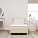 vidaXL Lit à ressorts avec Matelas & LED Crème 100x200 cm Tissu