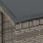Ensemble de salle à manger de jardin 3 pièces avec coussins Gris en Poly Rattan et Acacia