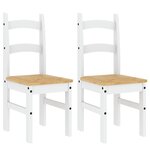 vidaXL Chaises à manger lot de 2 blanc 40x46x99 cm bois massif de pin