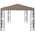 vidaXL Tonnelle avec guirlande lumineuse à LED 4x3 m Taupe