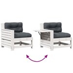 vidaXL Salon de jardin 5 Pièces avec coussins blanc bois massif de pin