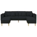vidaXL Sofa en tissu avec coussin Noir 208 cm tissu