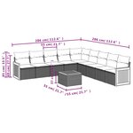 vidaXL Salon de jardin 10 Pièces avec coussins noir résine tressée