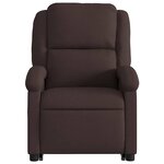 vidaXL Fauteuil inclinable de massage Marron foncé Tissu