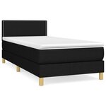 vidaXL Sommier à lattes de lit et matelas Noir 80x200 cm Tissu