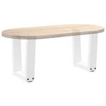 vidaXL Pieds de table basse en forme de V  2 pièces  blanc  30 x (30-31 3) cm  acier