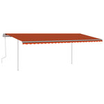 vidaXL Auvent manuel rétractable avec poteaux 6x3 m Orange et marron
