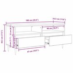 vidaXL Meuble TV avec tiroir Bois Ancien 100 x 34 5 x 44 5 cm