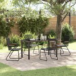 vidaXL Ensemble de salle à manger de jardin 5 pièces Noir Rotin PVC
