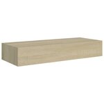 vidaXL Étagère à tiroir murale chêne 60x23 5x10 cm MDF