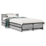 vidaXL Cadre de lit avec tiroirs sans matelas sonoma gris 100x200 cm