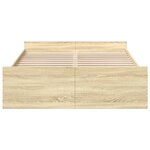 vidaXL Cadre de lit avec tiroirs sans matelas chêne sonoma 120x190 cm