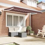 vidaXL Cadre d'auvent Marron 250 x 200 cm Polyester avec revêtement PU