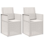 vidaXL Chaises de jardin salle à manger 2 Pièces Blanc PP