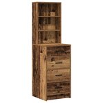 vidaXL Ensemble de Table de Maquillage 3 Pièces avec LED en Finition Bois Ancien