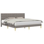 vidaXL Cadre de lit avec tête de lit Taupe 200 x 200 cm Tissu
