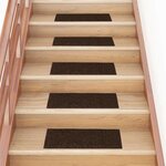 vidaXL Tapis d'escalier autocollants Rectangulaire 15 Pièces 60x25 cm