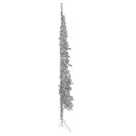 vidaXL Demi sapin de Noël artificiel mince avec support Argenté 240 cm