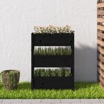 vidaXL Jardinière Noir 77x25x104 5 cm Bois massif de pin
