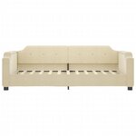 vidaXL Lit de jour avec gigogne sans matelas crème 90x200 cm