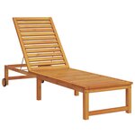 vidaXL Chaise longue avec table Bois massif d'acacia