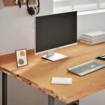 vidaXL Dessus de bureau marron clair bois chêne massif rectangulaire