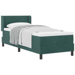 vidaXL Lit à ressorts avec matelas Vert foncé 200 x 80 cm Polyester