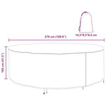 vidaXL Housse pour meubles 279 x 279 x 105 cm Tissu Oxford 420D Rond