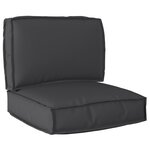 vidaXL Ensemble de coussins de palette de 2 pièces en tissu oxford noir