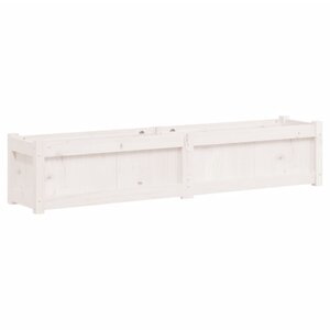 vidaXL Jardinière blanc 150x31x31 cm bois massif de pin