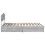 vidaXL Lit de Rangement Gris Sonoma 140 x 200 cm Bois d'ingénierie
