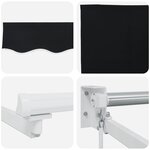 vidaXL Store rétractable manuel avec LEDs Noir et Blanc 4 × 3 m