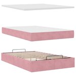 vidaXL Lit ottoman avec matelas et LED rose 120x190 cm velours