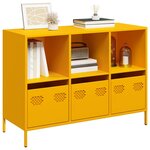 vidaXL Buffet jaune moutarde 101 5x39x73 5 cm acier laminé à froid