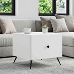 vidaXL Table basse avec tiroir Blanc 49 x 50 x 40 cm Bois d'ingénierie