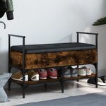 vidaXL Banc à chaussures chêne fumé 85 5x42x57 5 cm bois d'ingénierie