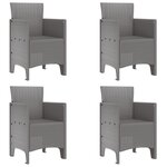 vidaXL Ensemble salle à manger jardin 5 pièces gris clair en poly rotin