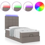 vidaXL Cadre de lit ottoman avec matelas taupe 80x200 cm tissu