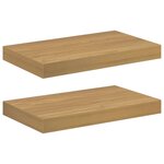 vidaXL Étagère Murale 2 Pièces Marron 40 x 23 5 x 4 cm Bois d'ingénierie