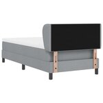 Lit Box Spring vidaXL avec Matelas - Gris clair  90x200 cm  Tissu