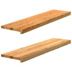 vidaXL Marches d'escalier 2 Pièces marron clair 100x25x2 cm chêne massif