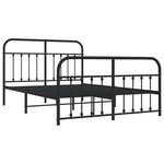 vidaXL Cadre de lit métal sans matelas avec pied de lit noir 150x200cm