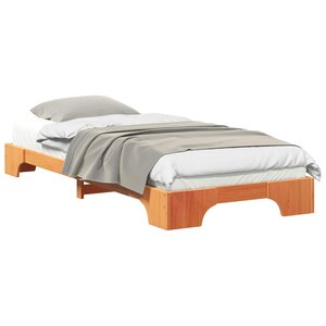 vidaXL Cadre de lit Marron 100 x 220 cm Pin massif