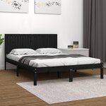 vidaXL Cadre de lit Noir Bois de pin massif 200x200 cm