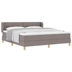 vidaXL Lit à ressorts avec matelas Taupe 180 x 200 cm tissu