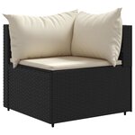vidaXL Salon de jardin 11 Pièces avec coussins noir résine tressée