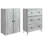 vidaXL Ensemble de Meubles 2 Pièces Sonoma gris 66 x 34 5 x 90 cm